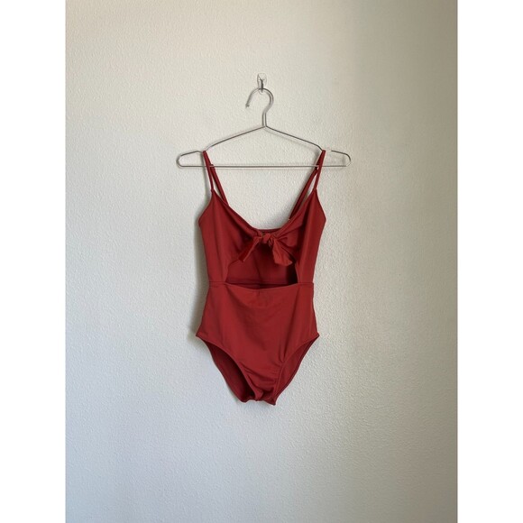 Reformation Women's Tropicana Tie-Front One Piece Swimsuit in Terracotta Size XS - Picture 1 of 7